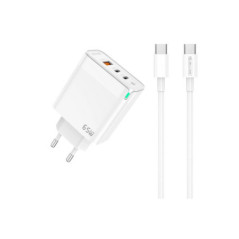 CHARGER USB-C 65W JELLICO C79 white + CABLE USB-C