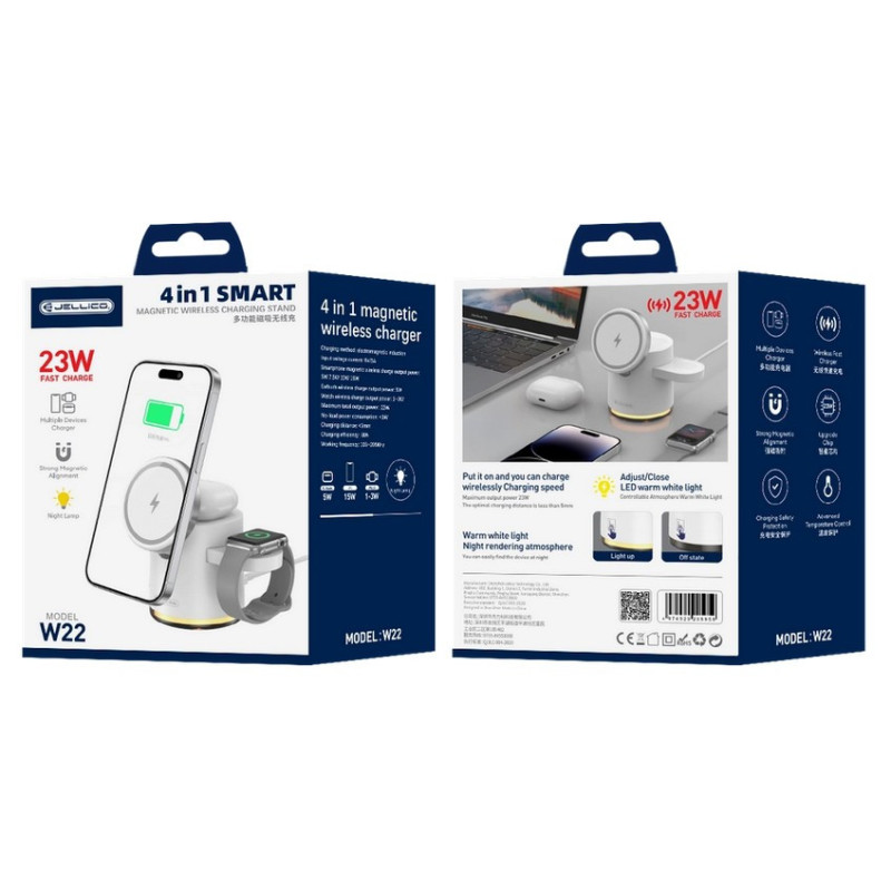 JELLICO wireless charger 4in1 MagSafe-compatible 23W white