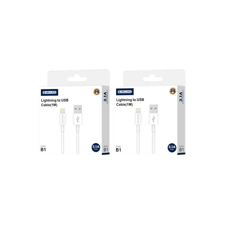 CABLE USB-A / Lightning 100cm Jellico B1 3.1A