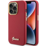 GUESS case for IPHONE 15 Pro GUHCP15LSMBSLM (Silicone Script Metal Logo & Frame) magenta