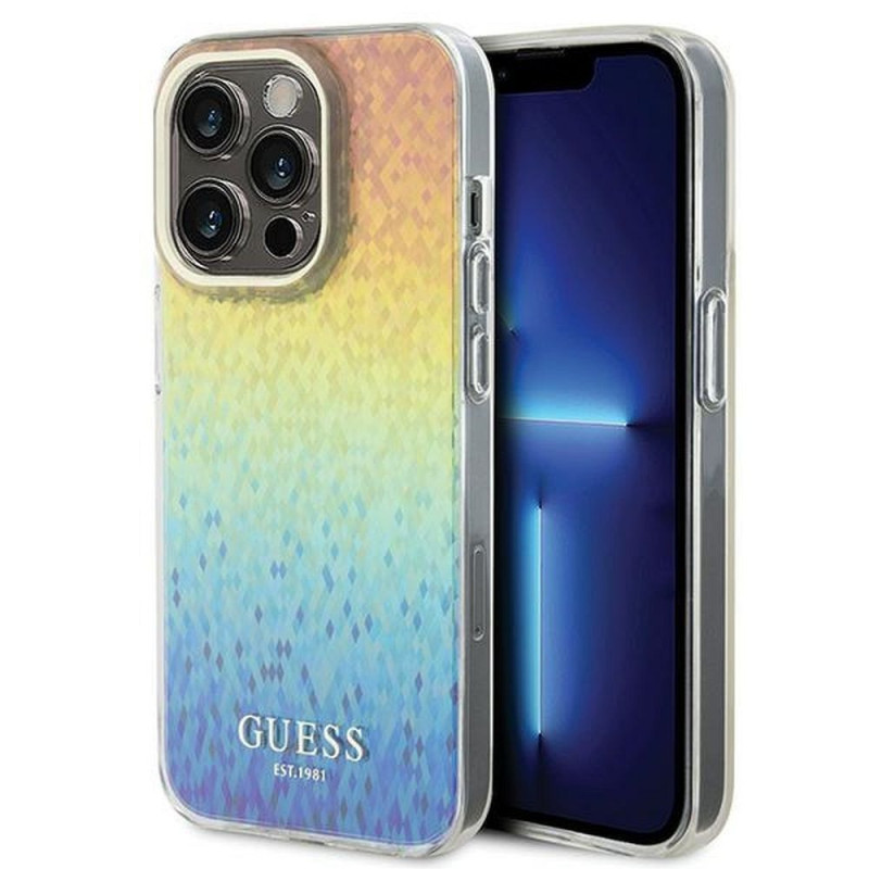 GUESS case for IPHONE 14 Pro GUHCP14LHDECMI (IML Faceted Mirror / disco iridescent) multicolor GUESS case for IPHONE 14 Pro GUHCP14LHDECMI (IML Faceted Mirror / disco iridescent) multicolor