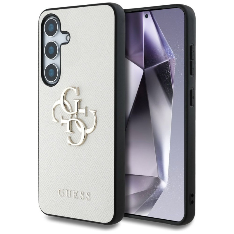 GUESS case for SAMSUNG S25 GUHCS25SPGT4MBE (PU Grained Big 4G and Classic Logo) beige