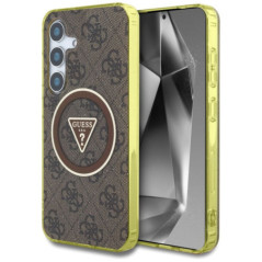 GUESS case for SAMSUNG S25 GUHMS25SHG4PRTGW (Magnetic IML Metal Glitter 4G Circle Triangle) brown