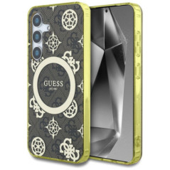 GUESS case for SAMSUNG S25 GUHMS25SH4PYEEW (Magnetic IML Peony on 4G Background) brown