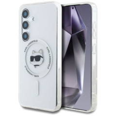 KARL LAGERFELD case for SAMSUNG S25 Plus KLHMS25MHLSCHH (Magnetic IML Metal Choupette Head) white