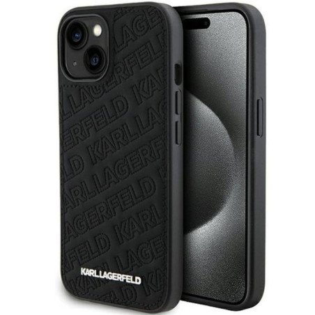 KARL LAGERFELD case for IPHONE 15 Plus KLHCP15MPQKPMK (Quilted Pattern) black
