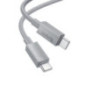 Cable USB C to USB C Hoco 3A 60W 1 m X107 gray
