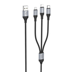 Cable 3in1 USB A to Lightning / Micro USB / USB C Hoco 2