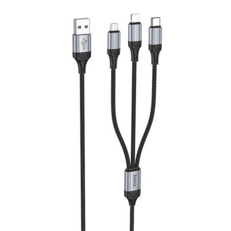 Cable 3in1 USB A to Lightning / Micro USB / USB C Hoco 2