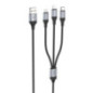 Cable 3in1 USB A to Lightning / Micro USB / USB C Hoco 2,4A 1 m X102 black