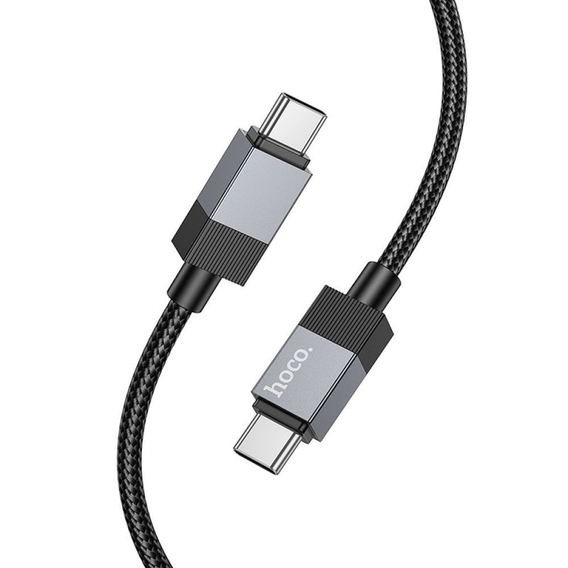 Cable USB C to USB C Hoco 3A 60W 1 m X110 black Cable USB C to USB C Hoco 3A 60W 1 m X110 black