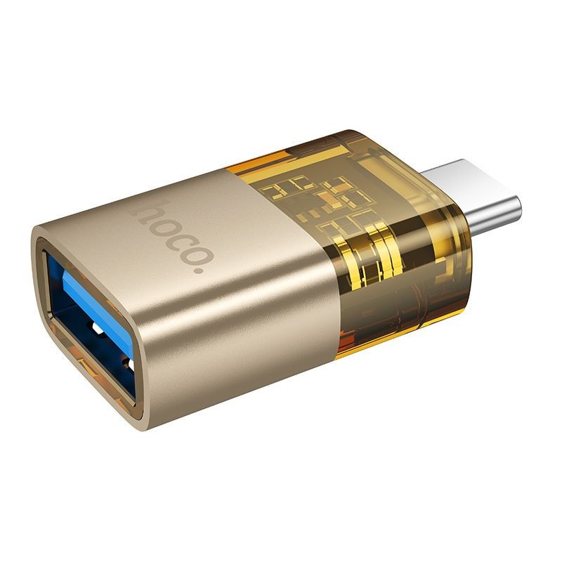 Adapter OTG USB C to USB A Hoco UA36B gold