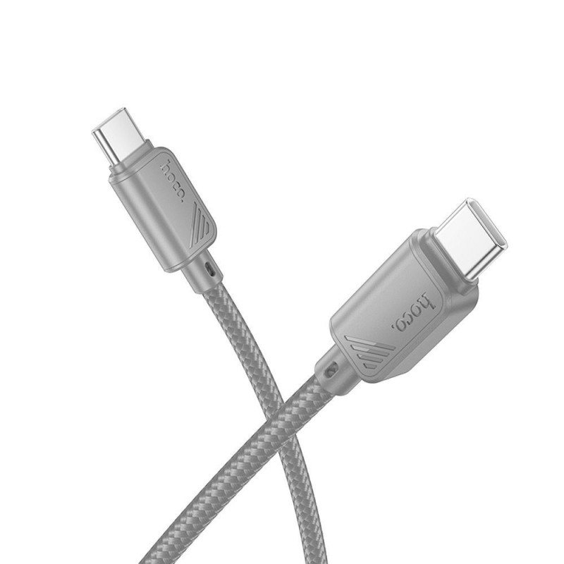 Cable USB C to USB C Hoco 3A 60W 1 m X113 gray Cable USB C to USB C Hoco 3A 60W 1 m X113 gray