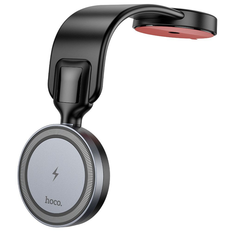 HOCO car holder with wireless charging for center console compatible with MagSafe 15W HW29 black metal gray HOCO car holder with wireless charging for center console compatible with MagSafe 15W HW29 black metal gray