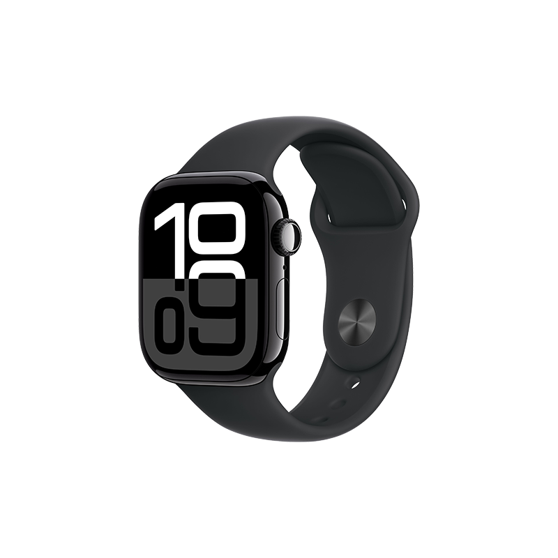 Watch Apple Watch Series 10 GPS 42mm Jet Black Aluminium Case with Sport Band S/M - Black