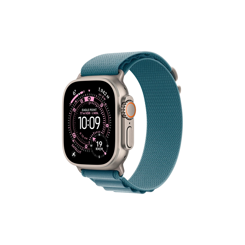 Watch Apple Watch Ultra 3 (2025) 5G 49mm Natural Titanium Case with Alpine Loop M - Light Blue