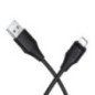 Silicone Cable USB A to Lightning Hoco 2,4A 1 m X124 black
