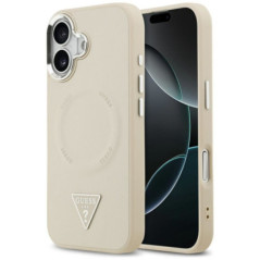 GUESS case for IPHONE 17 compatible with MagSafe GUHMP17SPSDTSCME (PU W/ Triangle Logo) beige