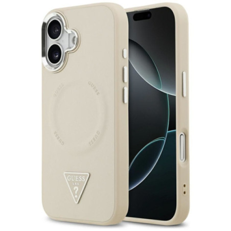 GUESS case for IPHONE 17 compatible with MagSafe GUHMP17SPSDTSCME (PU W/ Triangle Logo) beige