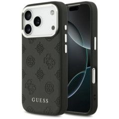 GUESS case for IPHONE 17 Pro compatible with MagSafe GUHMP17LPSPOSSSK (PU W/ Peony Hot Stamp Script) black