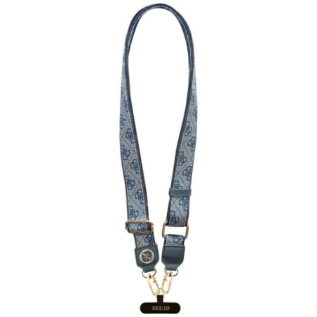 GUESS universal strap GUUCNP4DGMB (4G PU Strap Tether Patch Strass Metal Logo) blue