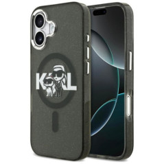 KARL LAGERFELD case for IPHONE 17 compatible with MagSafe KLHMP17SHGKCGKBK (IML Glitter k&C Sketch Logo) black
