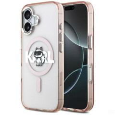 KARL LAGERFELD case for IPHONE 17 compatible with MagSafe KLHMP17SHGCHGKBP (IML Choupette Sketch Logo) pink
