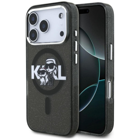 KARL LAGERFELD case for IPHONE 17 Pro compatible with MagSafe KLHMP17LHGKCGKBK (IML Glitter k&C Sketch Logo) black