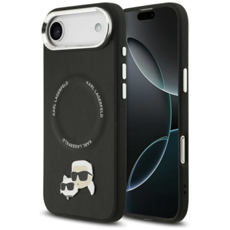 KARL LAGERFELD case for IPHONE 17 Air compatible with MagSafe KLHMP17MPSMLRKCK (PU K&C PINS) black