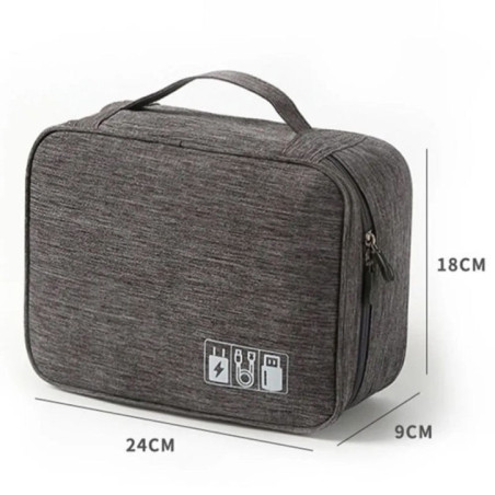 Travel organizer with compartments and handle R-K-1080 gray