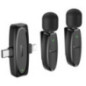Wireless lavalier microphone Lightning / USB C Hoco 2 pcs L15 black