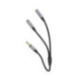 Cable AUX 2in1 Jack 3,5 mm (male) to 2 x Jack 3,5 mm (female) Hoco 0,25 m UPA21 metal gray