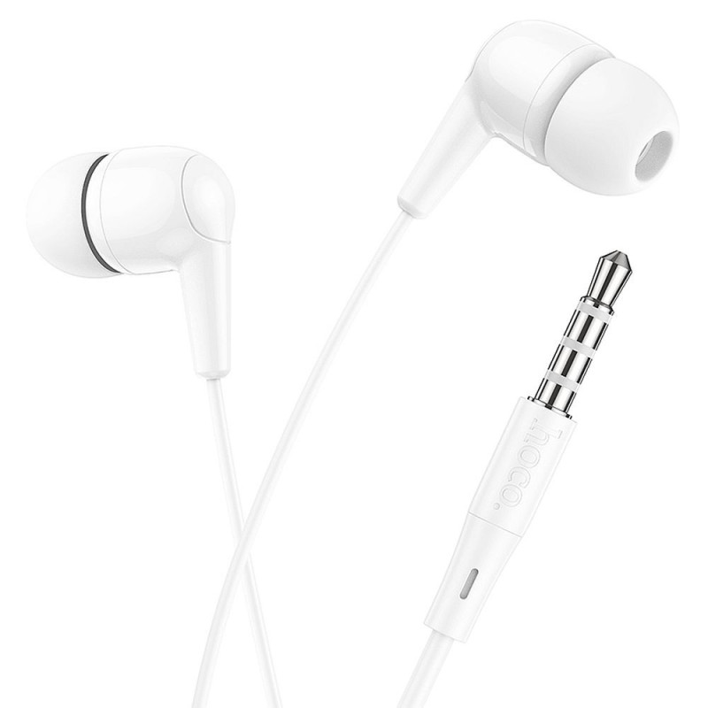 HOCO wire earphones Jack 3,5 mm with microphone M97 white