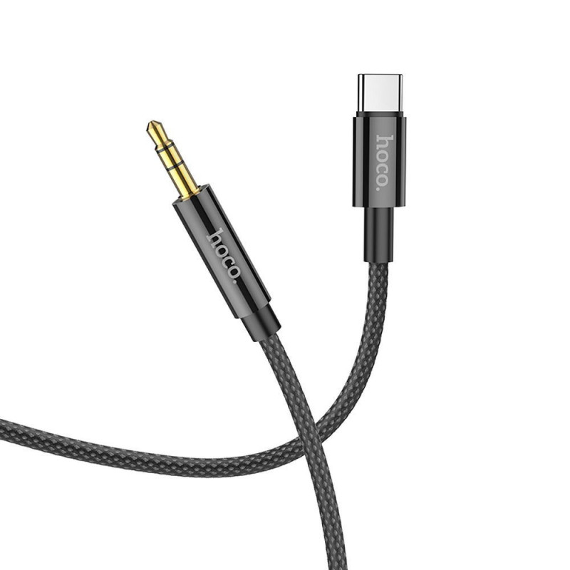 Cable AUX Jack 3,5 mm to USB C Hoco 1 m UPA19 black Cable AUX Jack 3,5 mm to USB C Hoco 1 m UPA19 black
