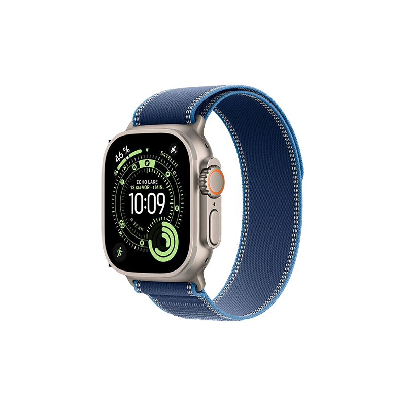 Watch Apple Watch Ultra 3 (2025) 5G 49mm Natural Titanium Case with Trail Loop S/M - Blue/Bright Blue