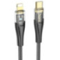 Cable USB C to Lightning Hoco PD 27W 1,2 m U121 black transparent Cable USB C to Lightning Hoco PD 27W 1,2 m U121 black transparent