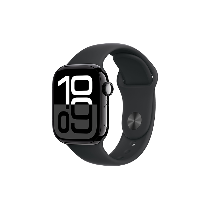 Watch Apple Watch Series 10 GPS 42mm Jet Black Aluminium Case with Sport Band S/M - Black