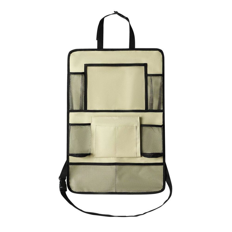 Car organizer for front seats with compartments beige Car organizer for front seats with compartments beige