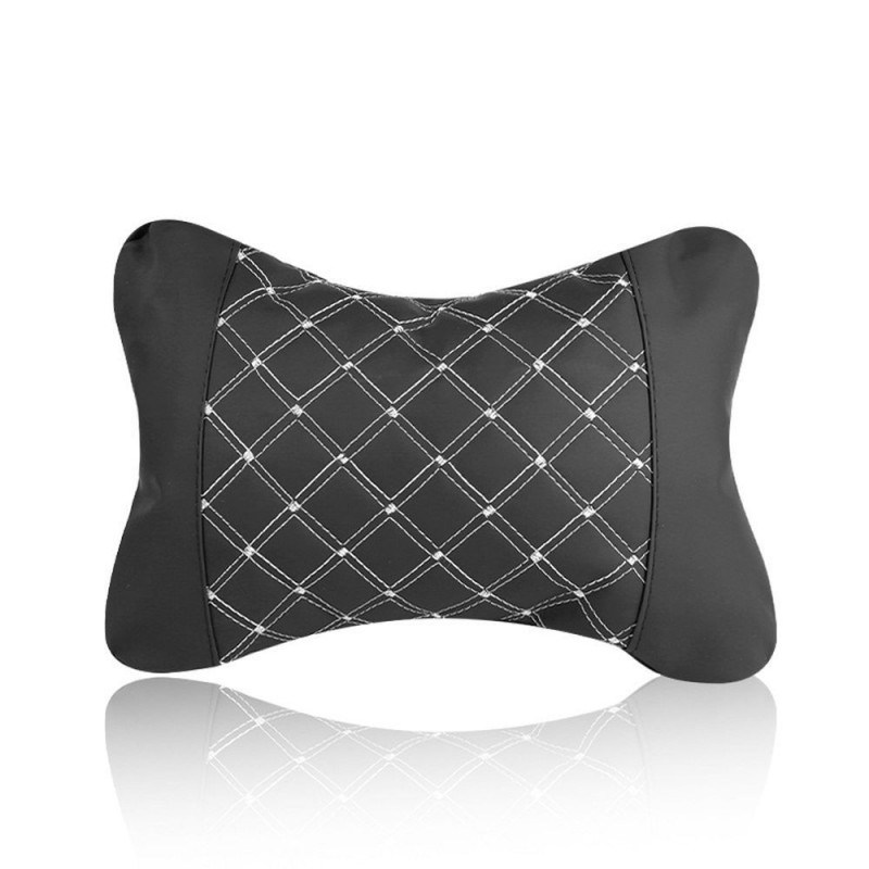 Car headrest pillow with stitching black white Car headrest pillow with stitching black white