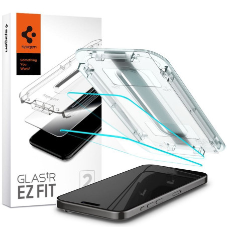SPIGEN tempered glass GLAS.TR EZ FIT  2-pack for IPHONE 15 Pro Max transparent