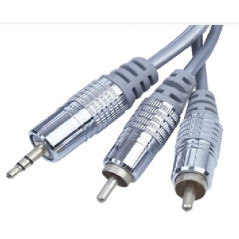 Audio Connector Kabel PREMIUM mit vergoldeten Kontakten auf Cinch - 1