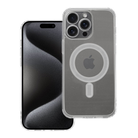 CLEAR MAG COVER case with camera protection compatible with MagSafe for IPHONE 15 Pro Max transparent