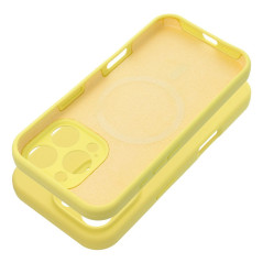 Case SILICONE 2mm for IPHONE 15 Pro Max compatible with MagSafe lemon