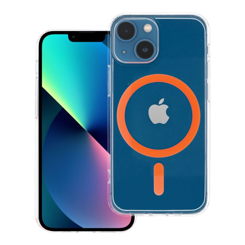 Drop Glue Colorful Ring Mag Cover compatible with MagSafe for IPHONE 13 MINI orange
