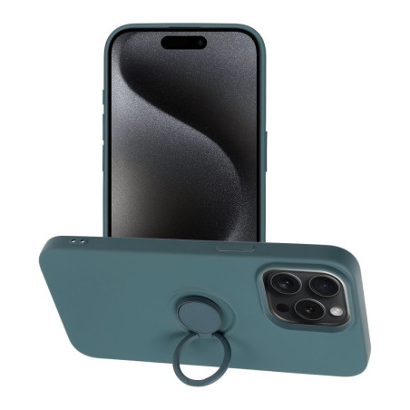SILICONE RING case for IPHONE 15 Pro Max green