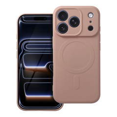 SILICONE MAG COVER case compatible with MagSafe for IPHONE 17 Pro pink