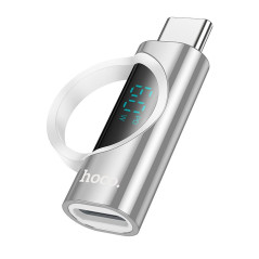 Adapter USB C to Lightning Hoco 3A 60W with display UA32A silver