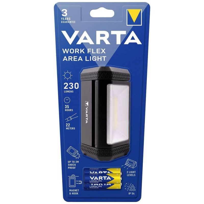 VARTA flashlight LED Work flex area 17648 + 3 x bateries R6 (AA)