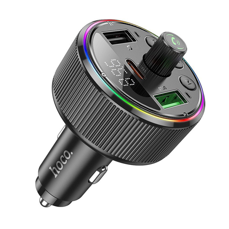 HOCO car transmitter FM bluetooth 2 x USB A + Type C PD QC3.0 30W E82 black HOCO car transmitter FM bluetooth 2 x USB A + Type C PD QC3.0 30W E82 black