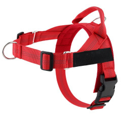 Dog harness REFLECTIVE SILK size M red